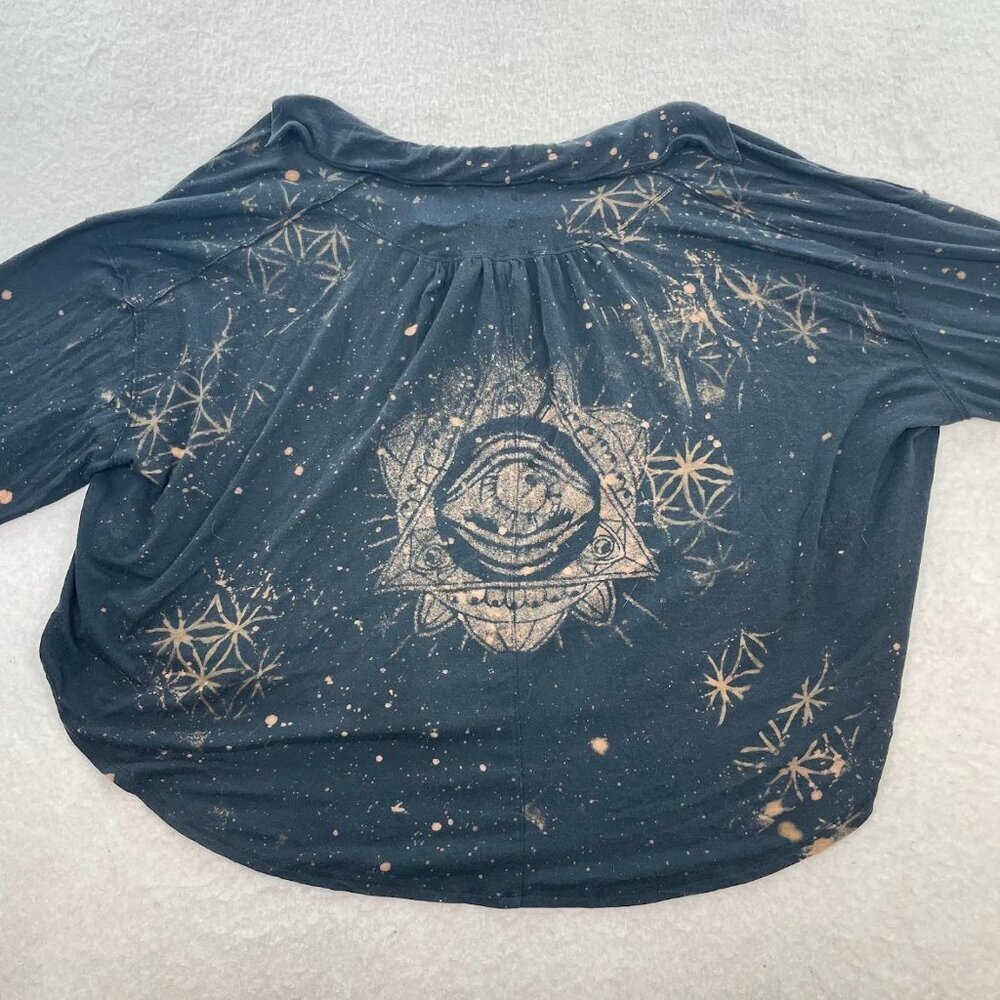 Custom Upcyled We The Free After Life Bleach Dyed Boho Oversized Tee Size Large - Picture 3 of 7